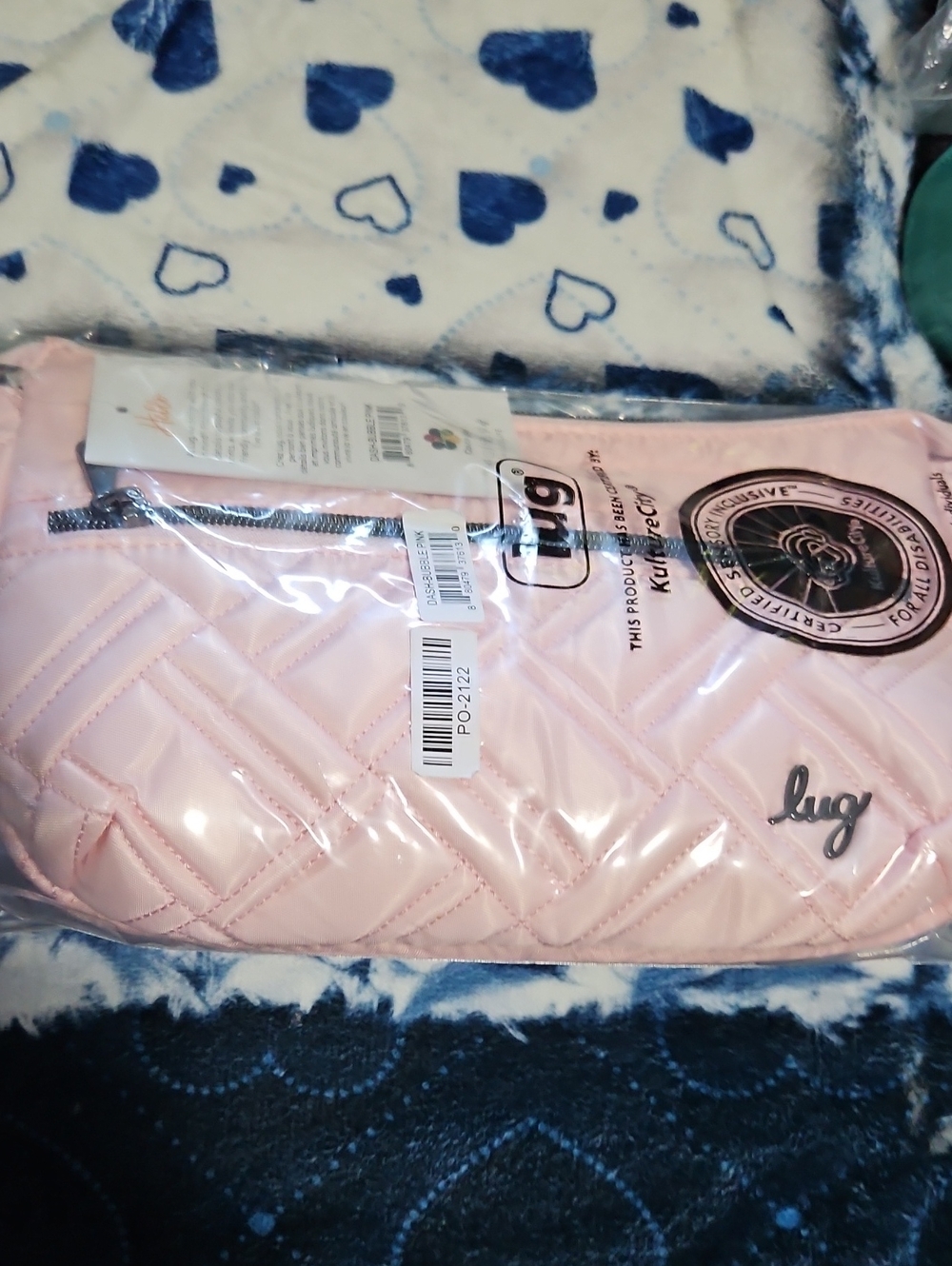 lug Light Pink Quilted Crossbody. Dash Bubble Pink